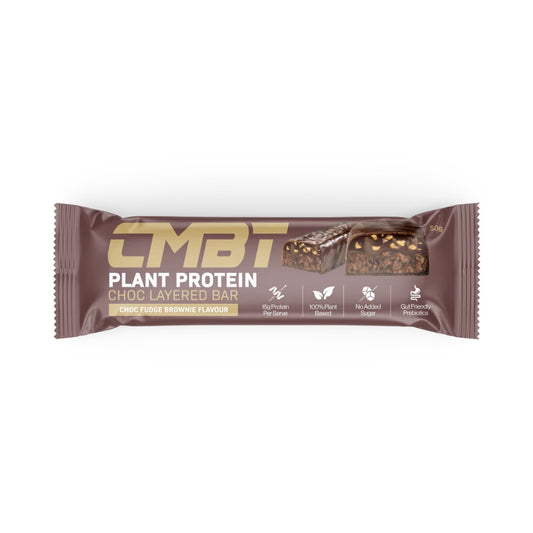 CMBT plant protein choc layered 50g bar chocolate fudge 12 pack