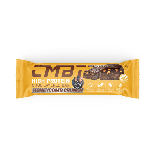 CMBT Volk Series protein choc layered 50g bar honeycomb crunch 12 pack