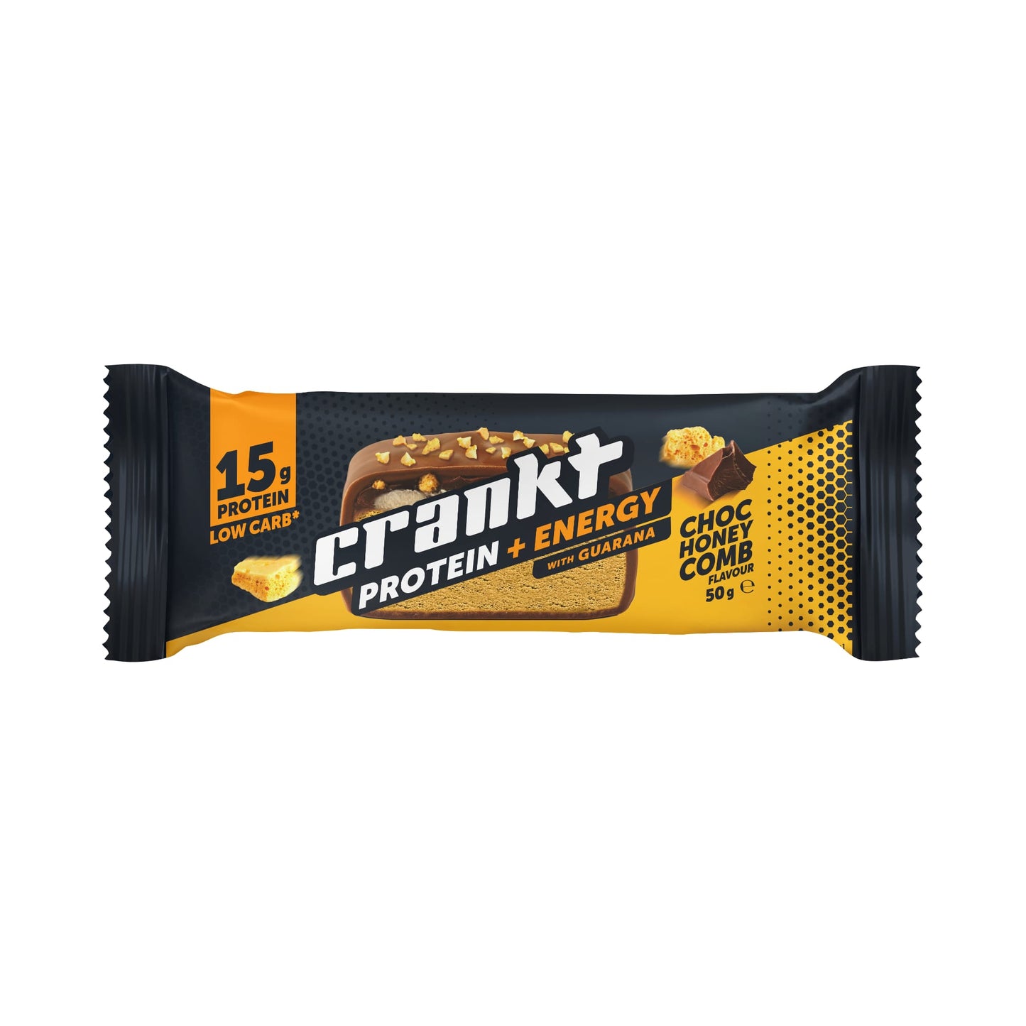 NEW CRANKT Protein + Energy Bar 50g Choc Honeycomb - 12 pack