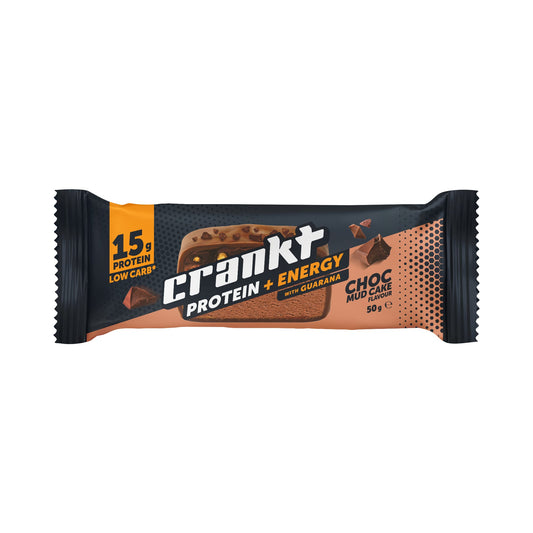NEW CRANKT Protein + Energy Bar 50g Choc Mud Cake - 12 pack