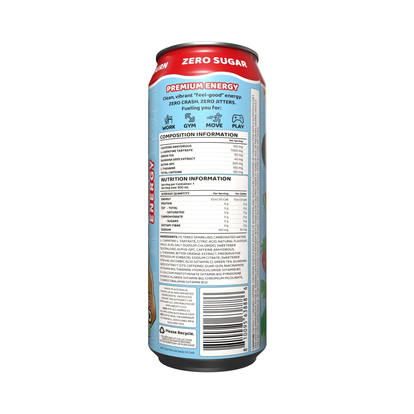 Oxyshred Energy 500ml RTD Island Punch 12 pack