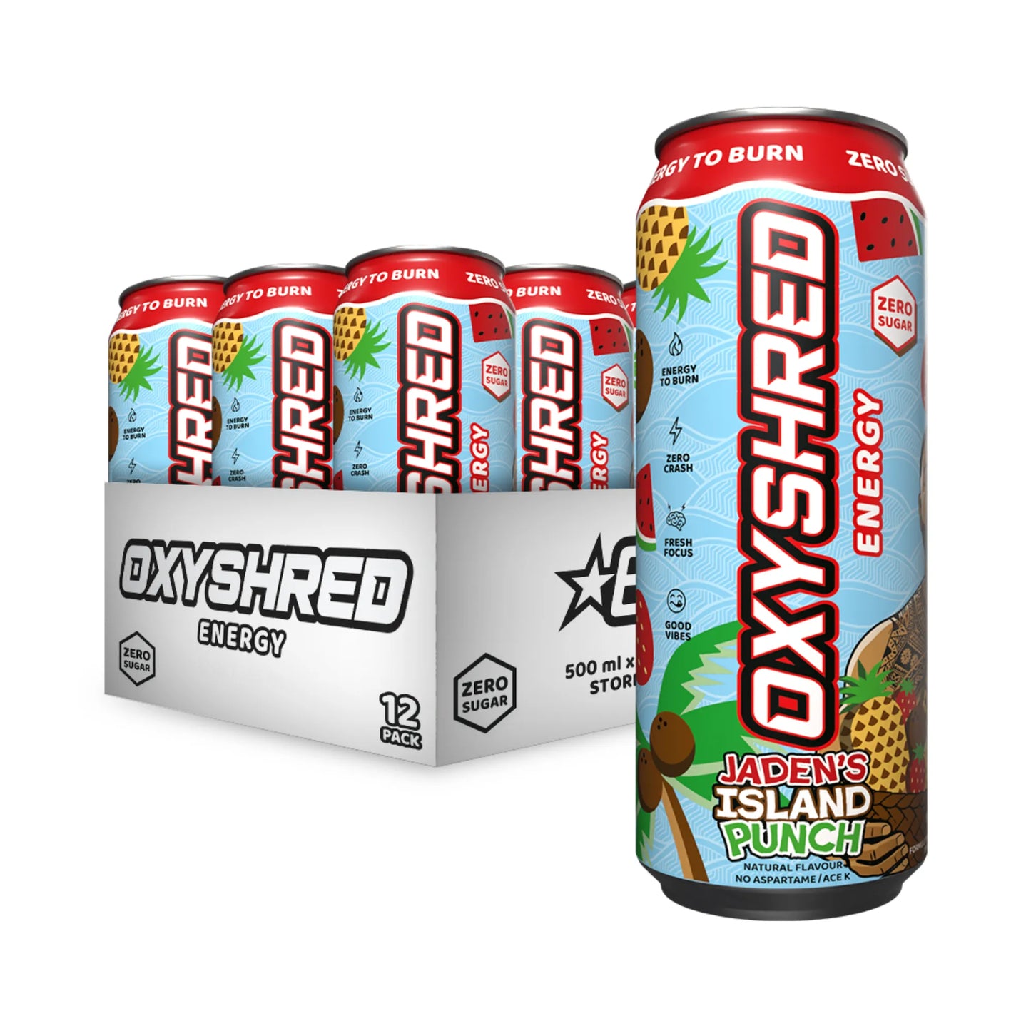 Oxyshred Energy 500ml RTD Island Punch 12 pack