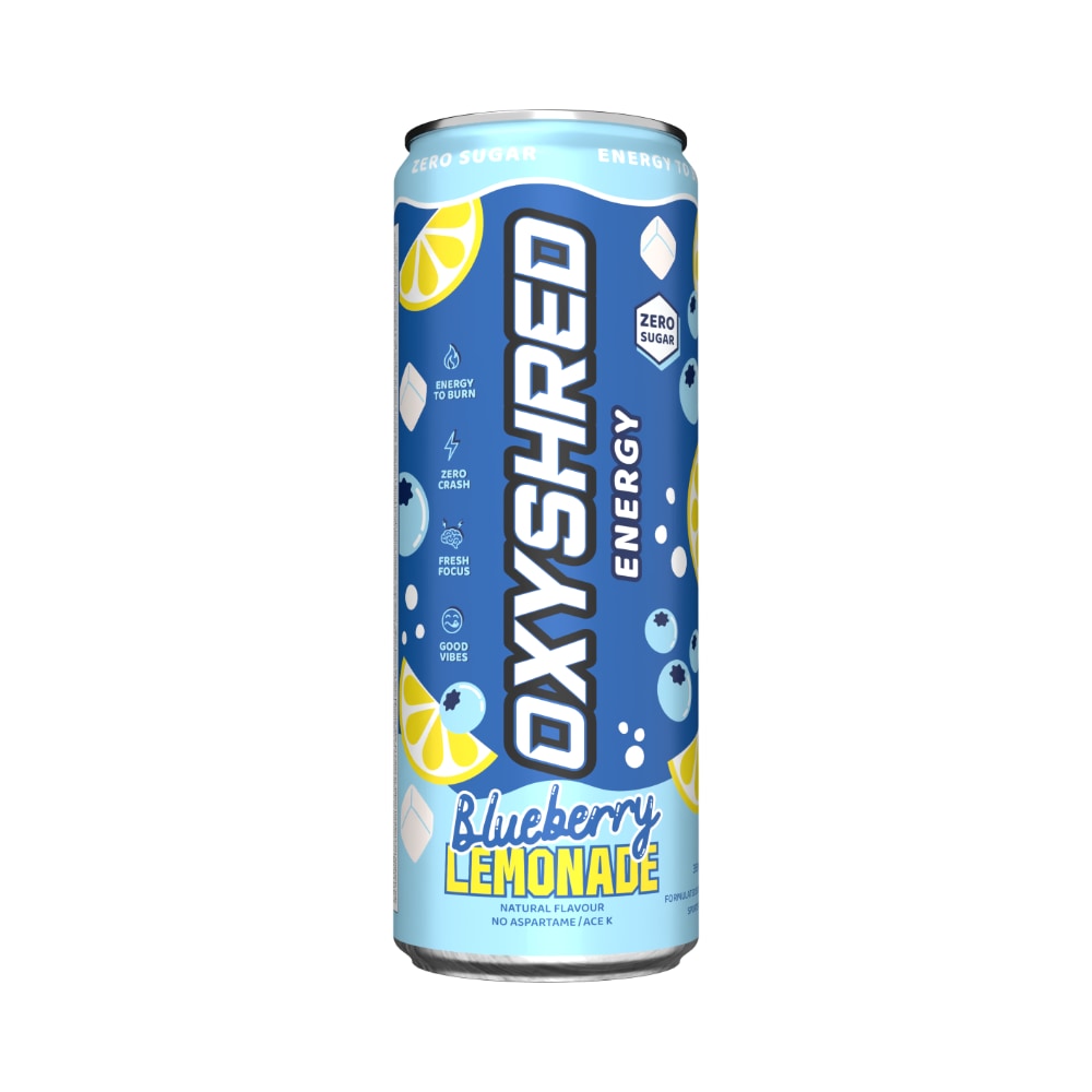 EHPlabs Oxyshred Ultra Energy RTD 355ml Blueberry Lemonade Can Front