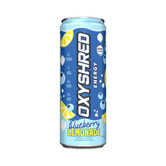 EHPlabs Oxyshred Ultra Energy RTD 355ml Blueberry Lemonade Can Front