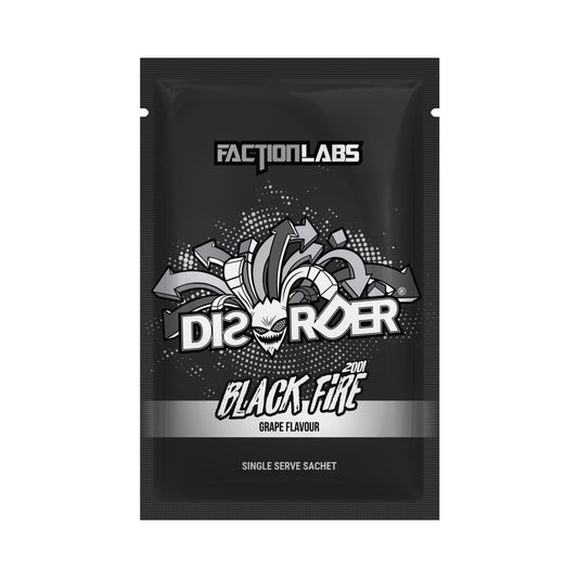 Faction Labs DISORDER Pre-Workout 8g Sachet Black Fire - 10 Pack