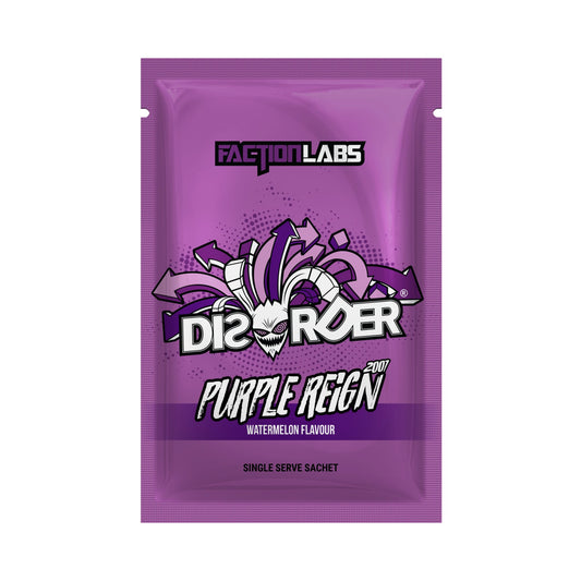 Faction Labs DISORDER Pre-Workout 8g Sachet Purple Reign - 10 Pack