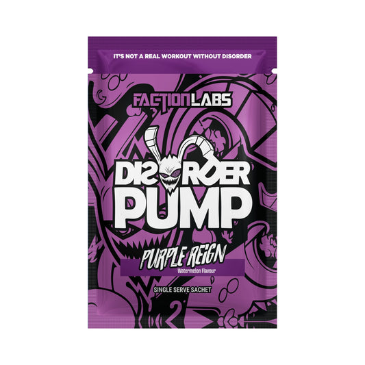 Faction Labs Disorder non-stim PUMP 18g Sachet Purple Reign (Watermelon) - 10 Pack