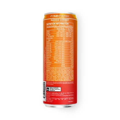 FITAID Energy 355ml Mango Sorbet - 12 Pack
