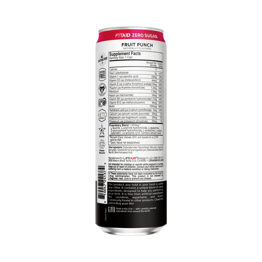 FITAID ZERO Sports Recovery 355ml Fruit Punch - 12 Pack