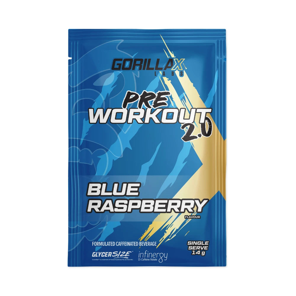 Gorilla X Labs Pre-Workout Sachet Blue Raspberry - 10 pack