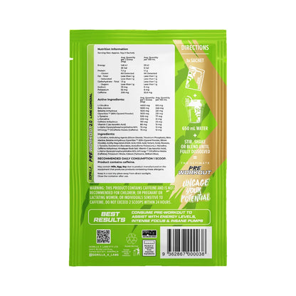 Gorilla X Labs Pre-Workout Sachet Lime Cordial - 10 pack