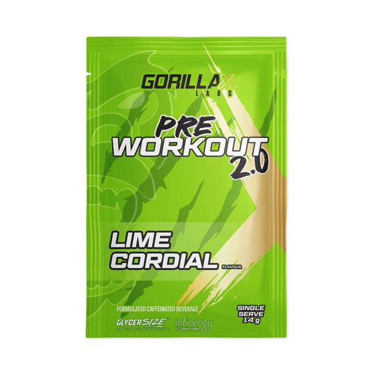 Gorilla X Labs Pre-Workout Sachet Lime Cordial - 10 pack