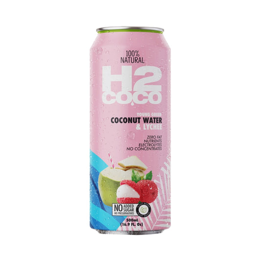 H2 COCO Coconut Water & Lychee 500ml Can - 12 Pack
