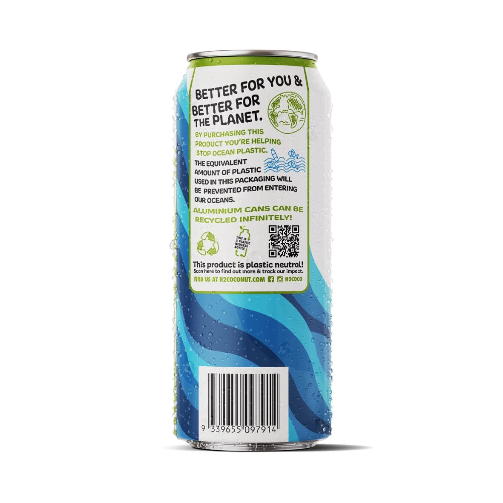 H2 COCO Pure Coconut Water 500ml Can - 12 Pack