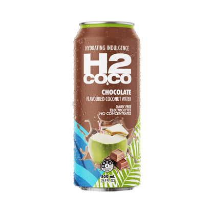 H2 COCO Coconut Water Chocolate flavoured 500ml Can - 12 Pack