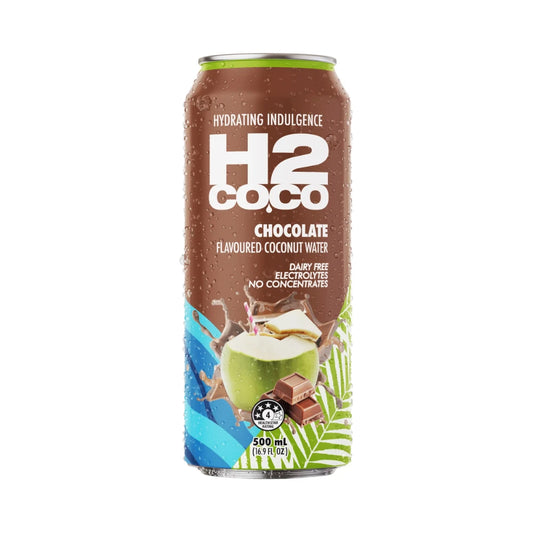 H2 COCO Coconut Water Chocolate flavoured 500ml Can - 12 Pack