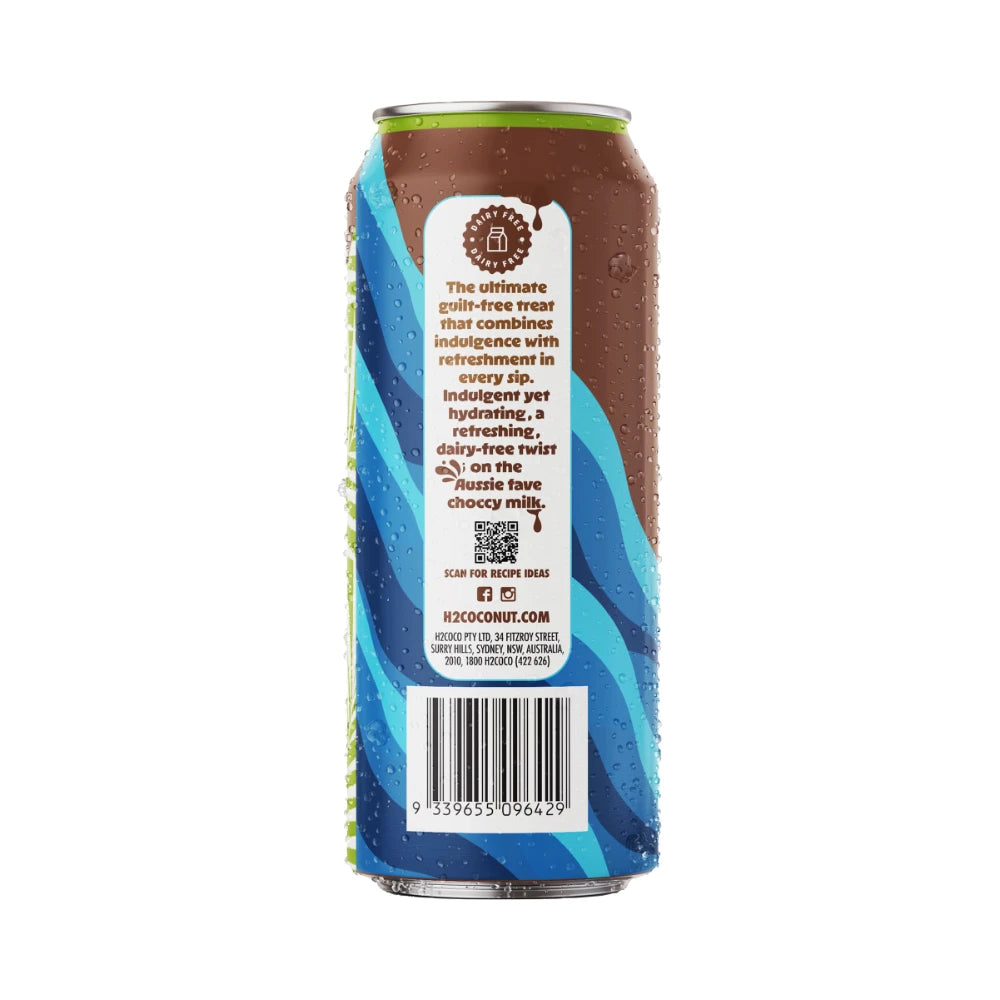 H2 COCO Coconut Water Chocolate flavoured 500ml Can - 12 Pack