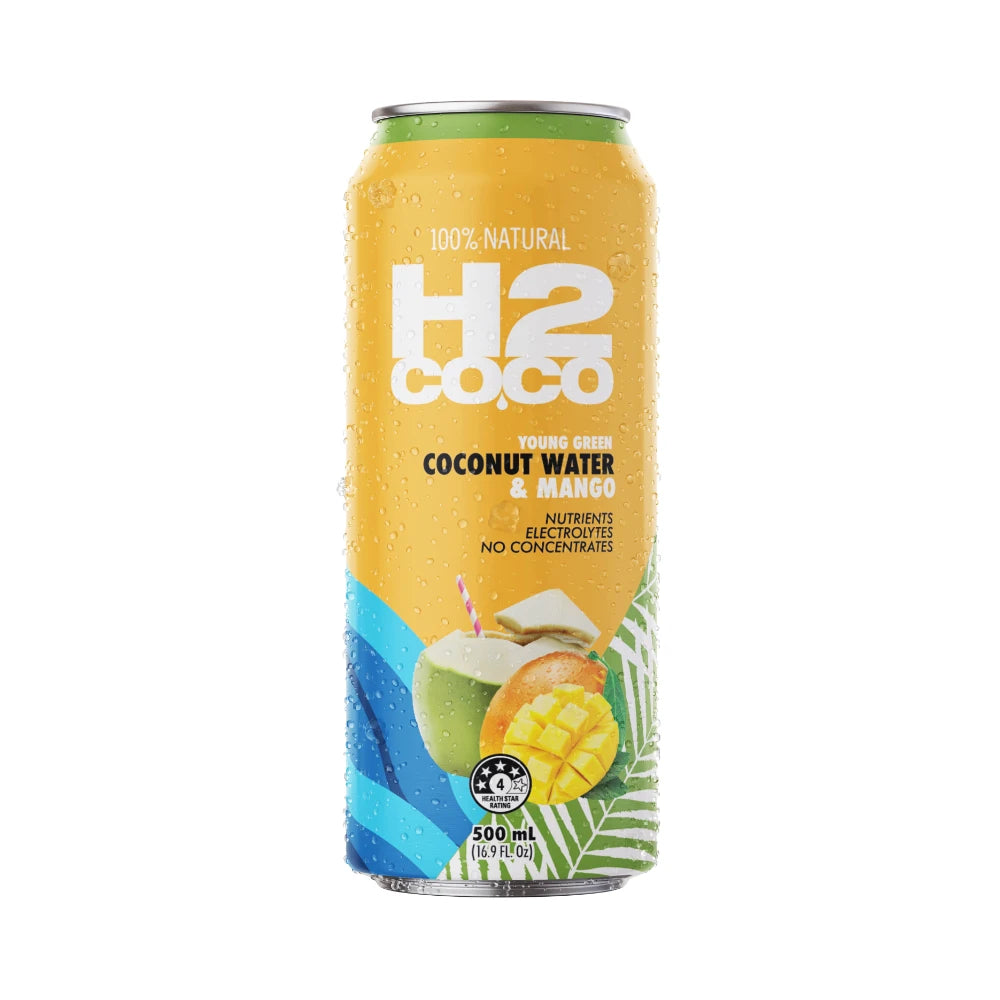 H2 COCO Coconut Water & Mango 500ml Can - 12 Pack