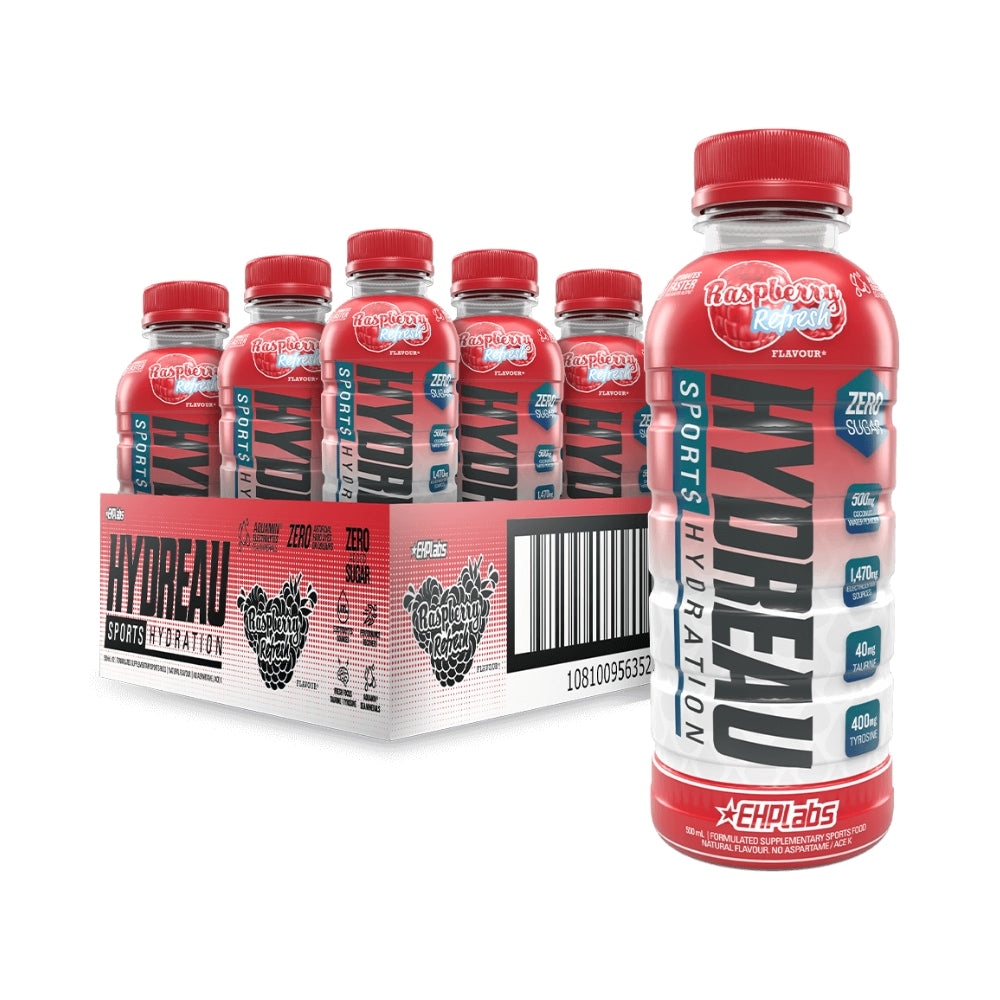 HYDREAU Sports Hydration RTD 500ml Raspberry Refresh - 12 Pack