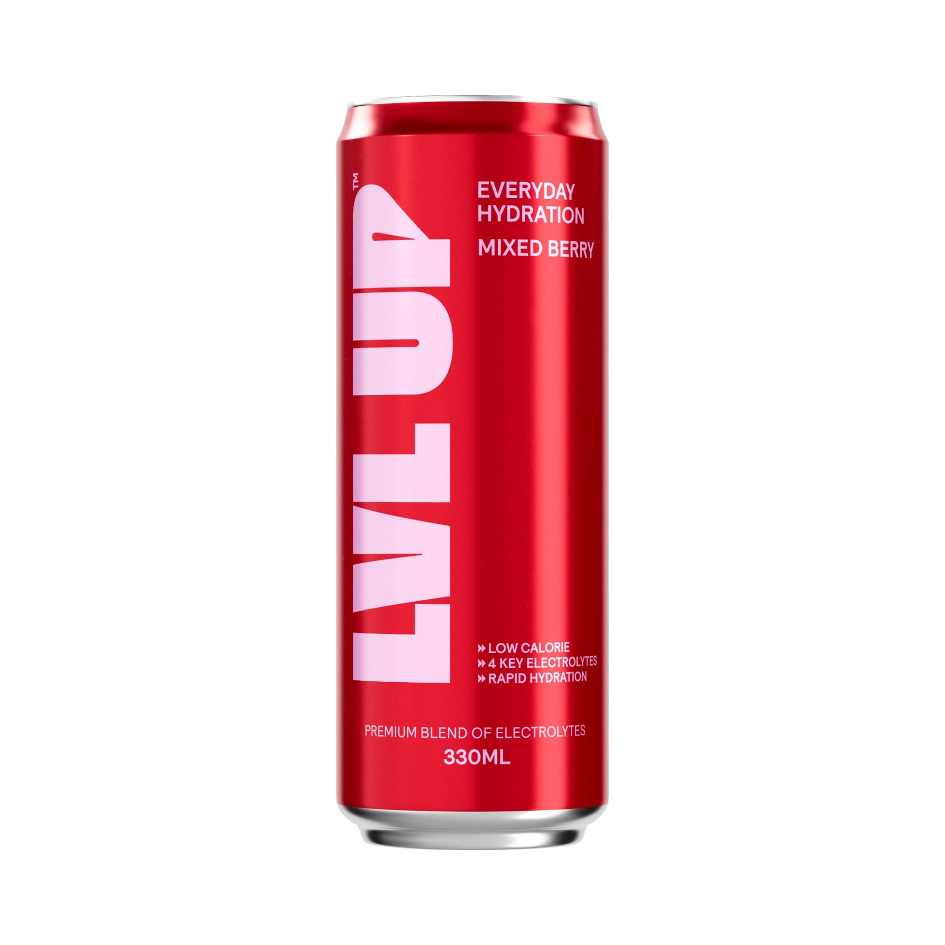 LVL UP Everyday Hydration RTD 330ml Mixed Berry Can Front