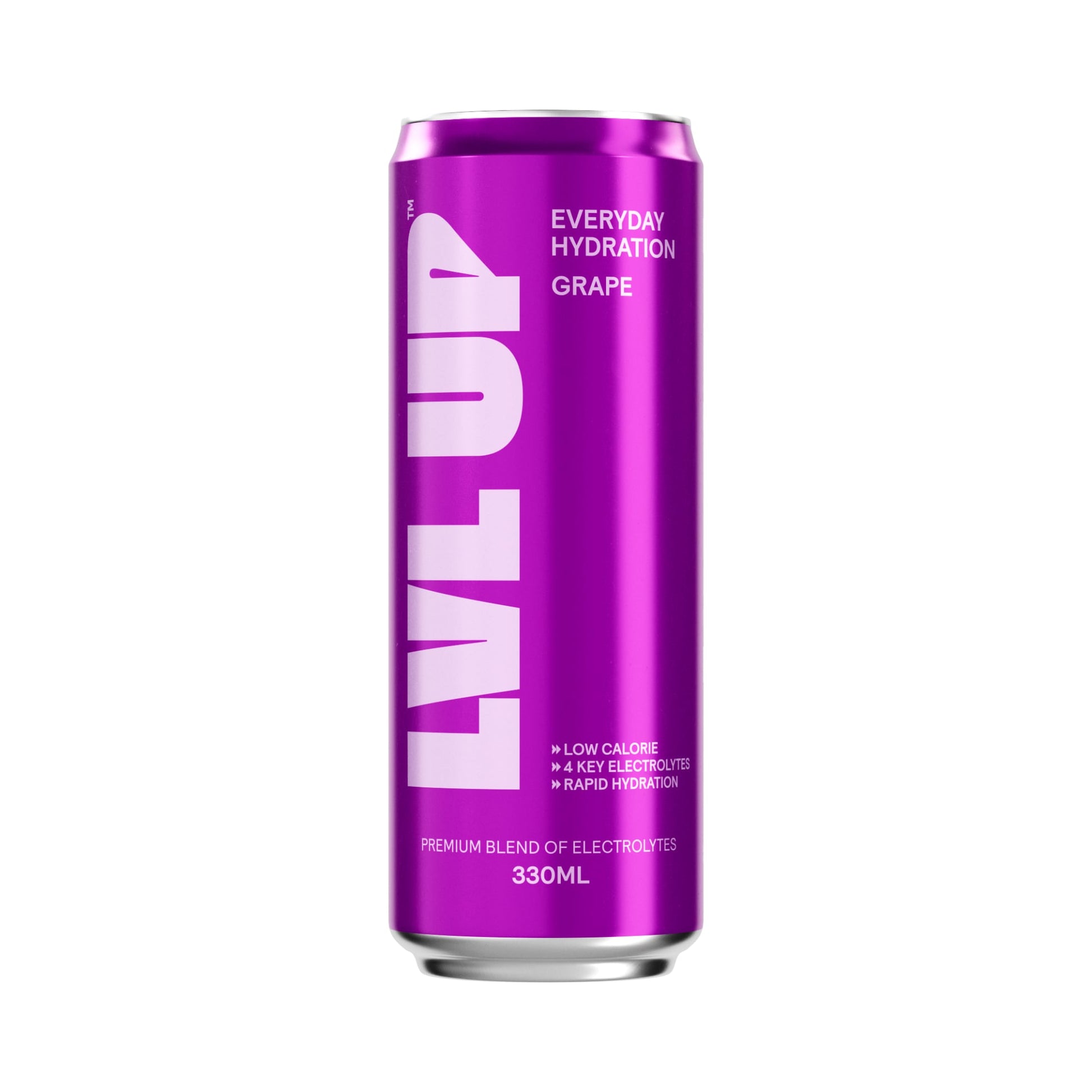 LVL UP Everyday Hydration RTD 330ml Grape Can Front