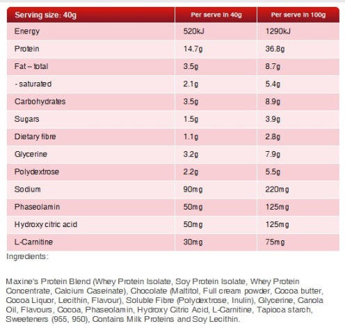 MAXINE'S Burn Protein 1.25kg Choc Fudge Brownie CLEARANCE