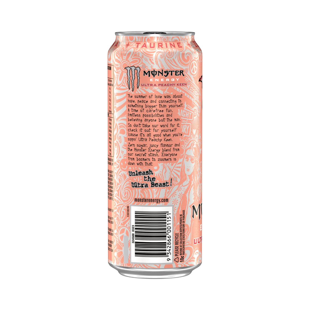 Monster Energy Zero Ultra 500ml Peachy Keen - 24 Pack