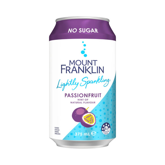 Mount Franklin Lightly Sparkling Water 375ml Passionfruit - 20 Pack