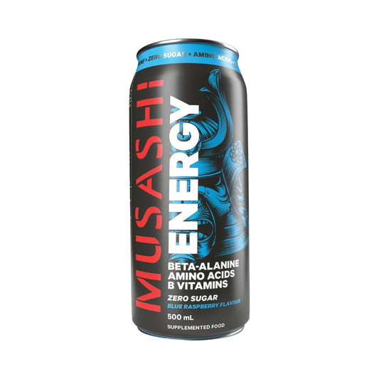 Musashi Energy Drink 500ml Blue Raspberry - 12 Pack