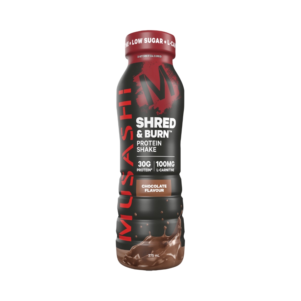 Musashi Shred  & Burn Shake- 375ml - Choc - 6 Pack