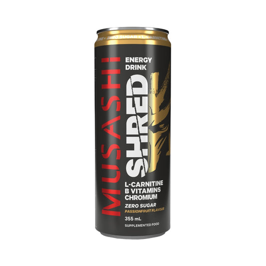 Musashi Shred Energy Drink 355ml Passionfruit - 12 Pack