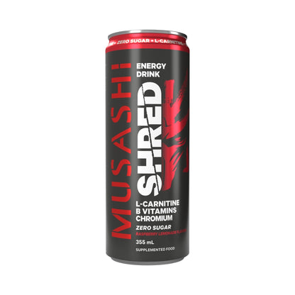 Musashi Shred Energy Drink 355ml Raspberry Lemonade - 12 Pack