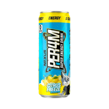 NEXUS Per4m Carbonated Super Energy Drink 355ml Citrus Freeze - 12 Pack