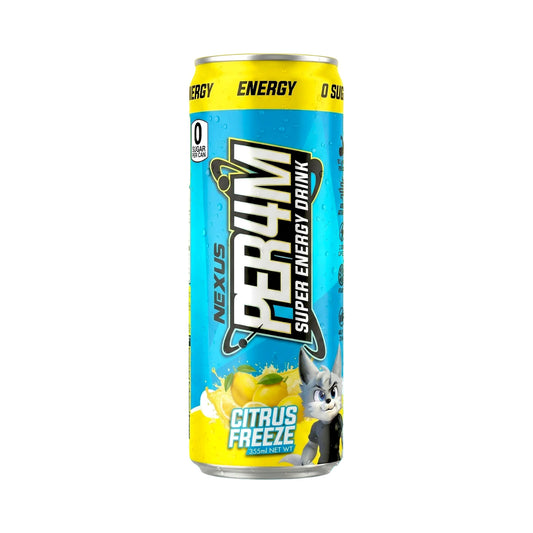 NEXUS Per4m Carbonated Super Energy Drink 355ml Citrus Freeze - 12 Pack
