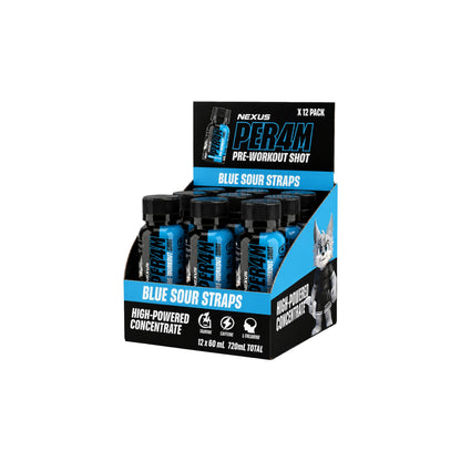 NEXUS Per4m Shot Blue Sour Straps - 12 Pack