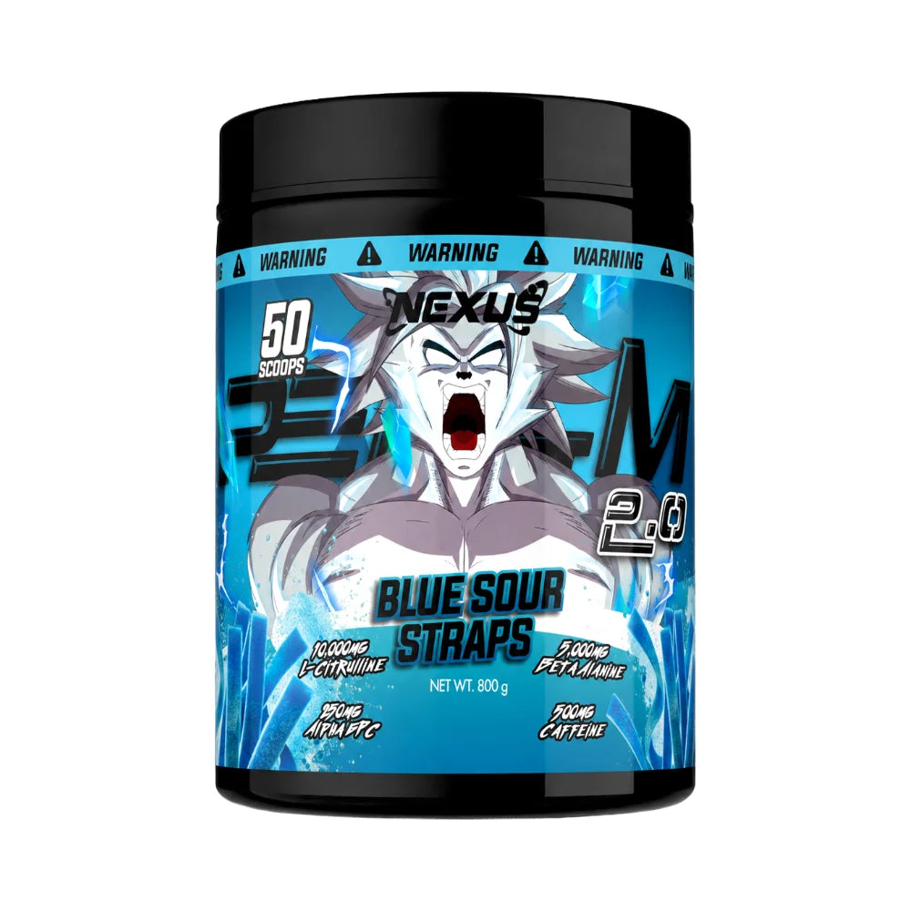 NEXUS Perf4m 2.0 Pre Workout 50 serve Blue Sour Straps