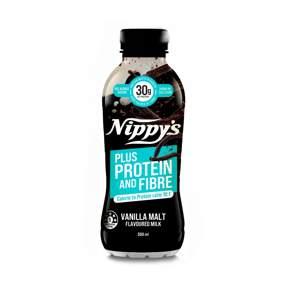 Nippy's Plus Protein and Fibre Shake 500ml Vanilla Malt - 12 Pack