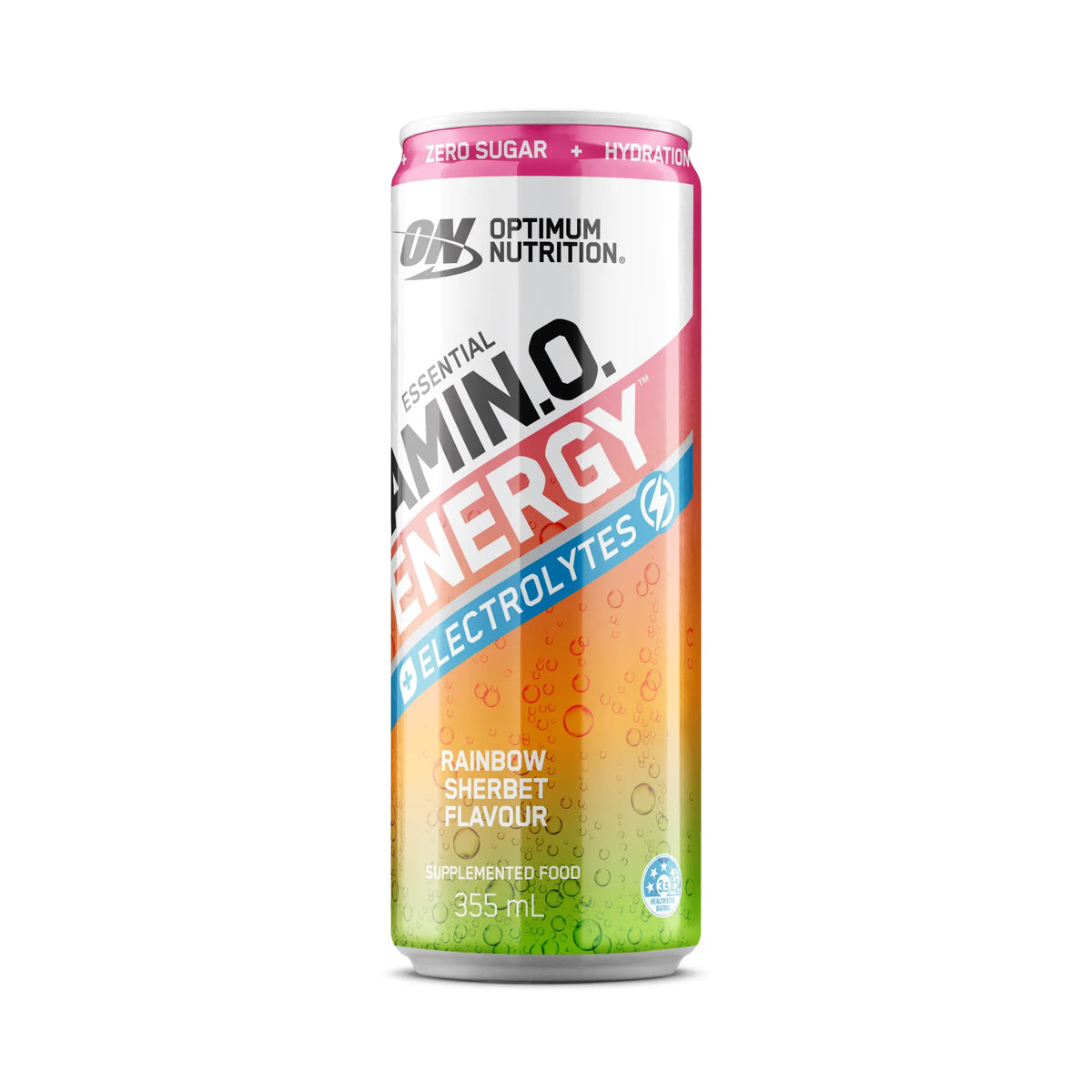 ON Amino Energy Sparkling - 355ml - Rainbow Sherbet - 12 Pack