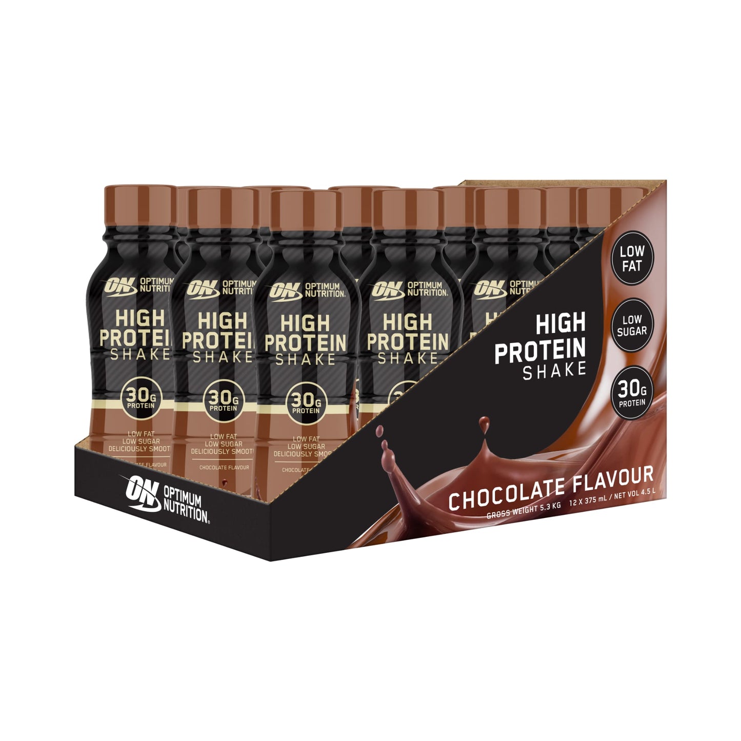 ON High Protein Shake 30g - 375ml Chocolate - 12 Pack