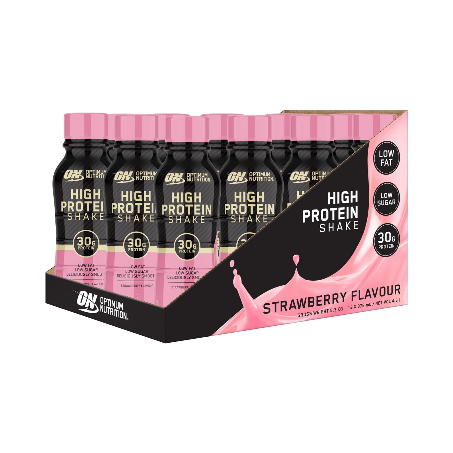 ON High Protein Shake 30g - 375ml Strawberry - 12 Pack