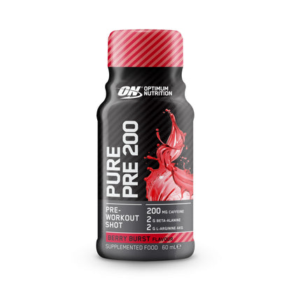 ON Pure Pre 200 Pre-Workout Shot - Berry - 12 Pack