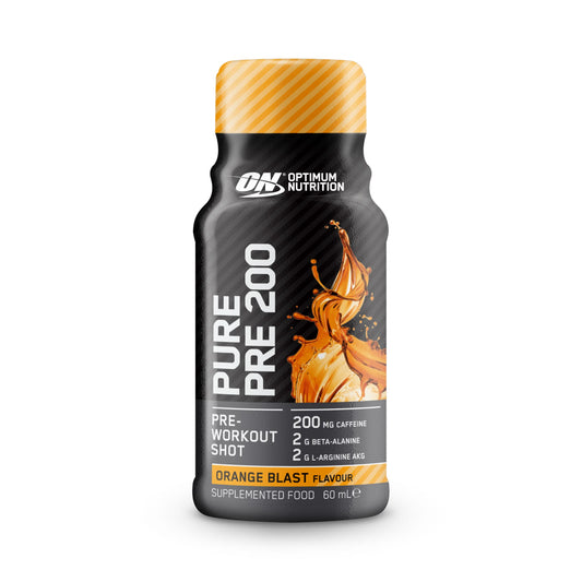 ON Pure Pre 200 Pre-Workout Shot - Orange - 12 Pack