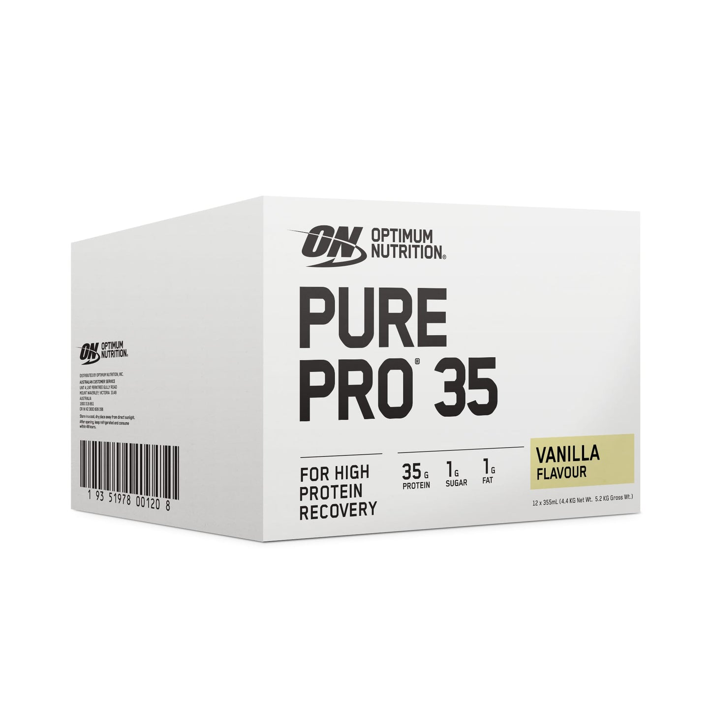 ON Pure Pro 35g Protein Shake 355ml Vanilla - 12 Pack
