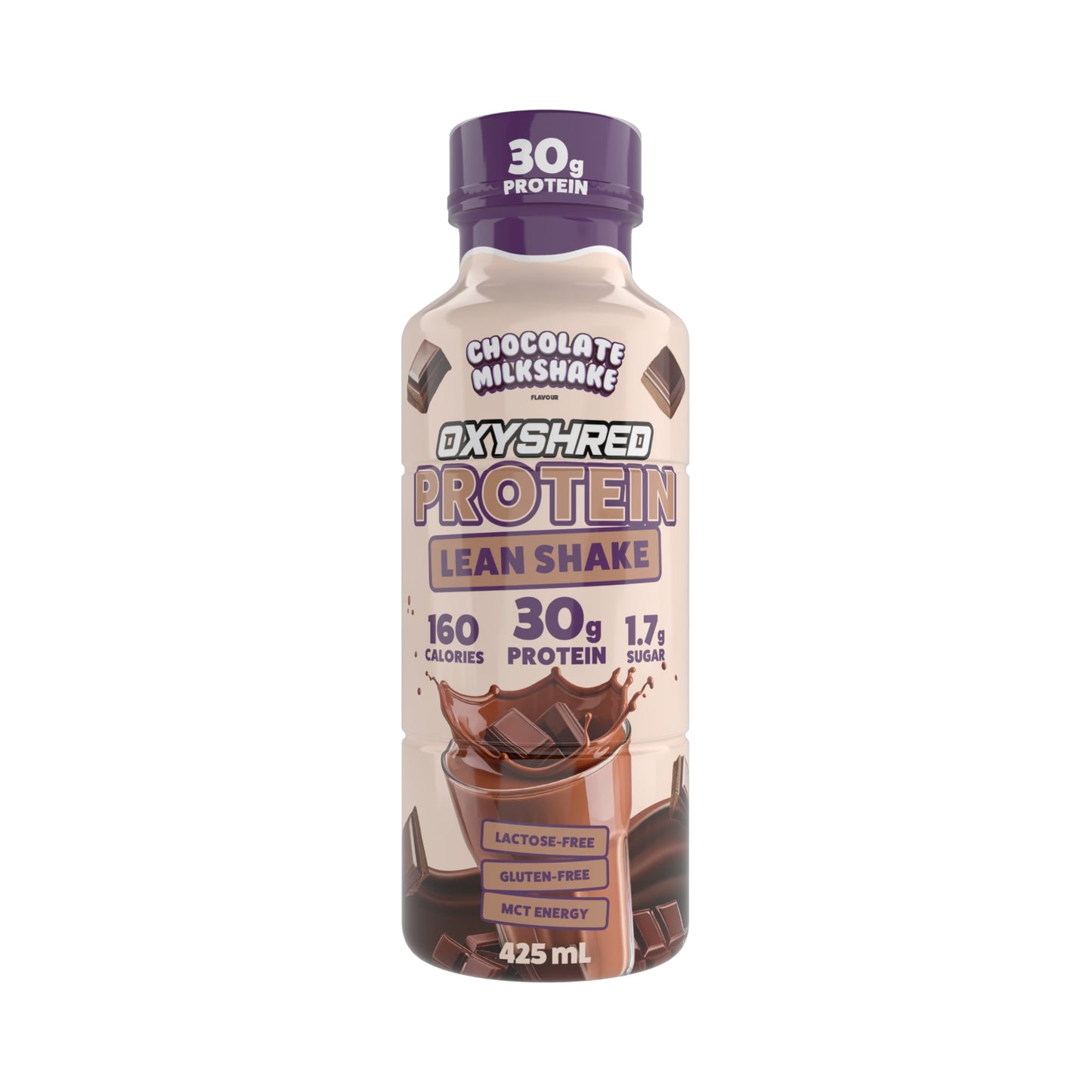 Oxyshred Protein Lean Shake RTD 425ml Chocolate Milkshake - 12 Pack