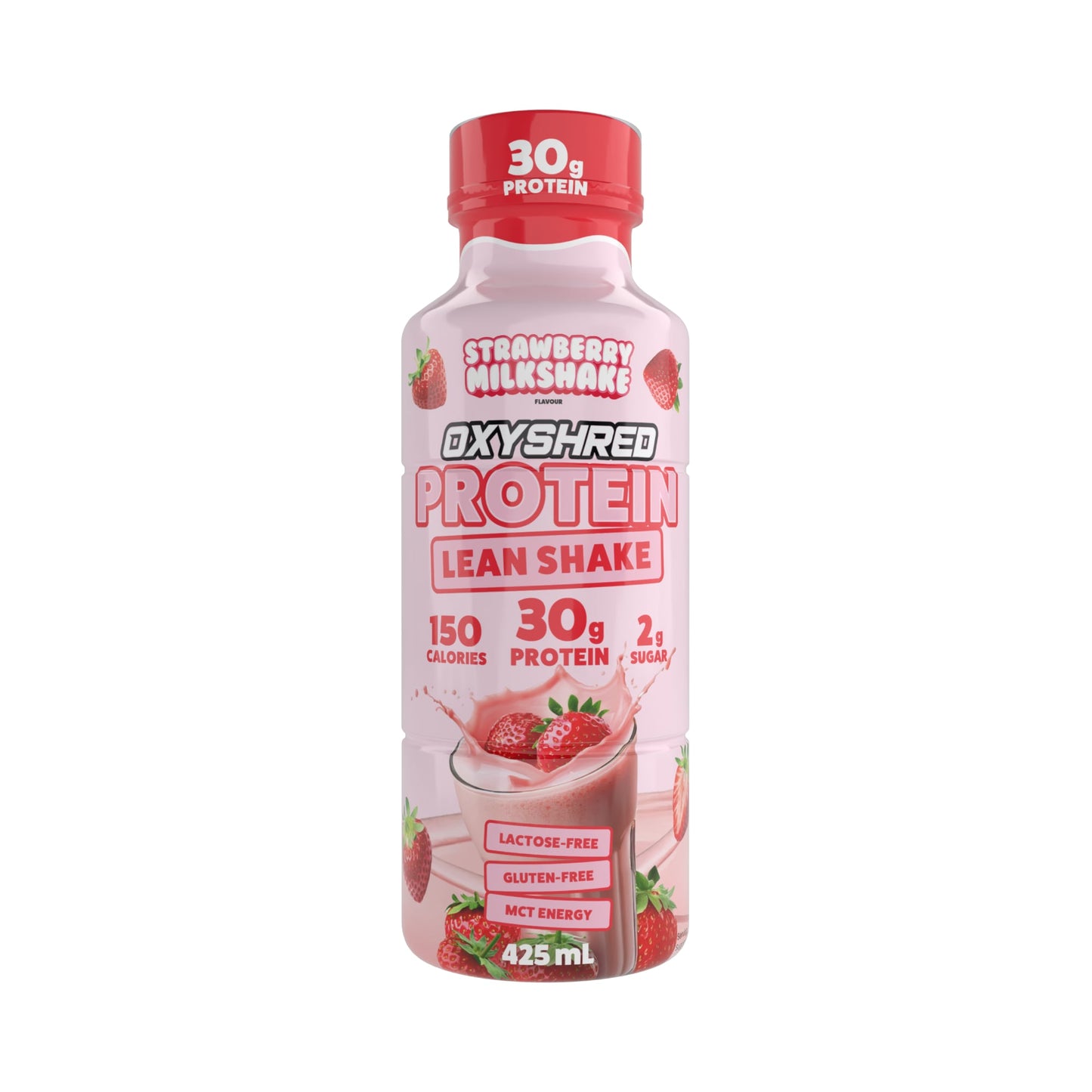 Oxyshred Protein Lean Shake RTD 425ml Strawberry Milkshake - 12 Pack