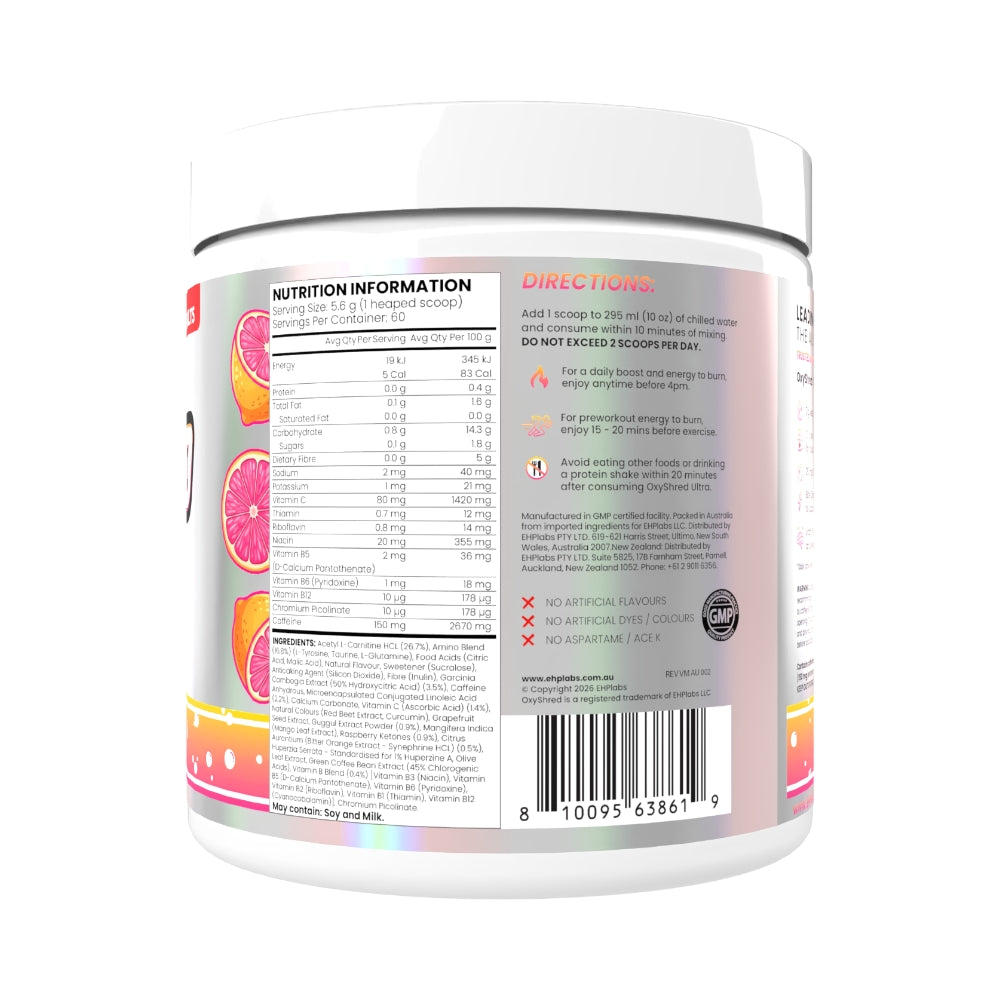 EHP Labs Oxyshred Ultra Concentration 60 Serve Pink Lemonade