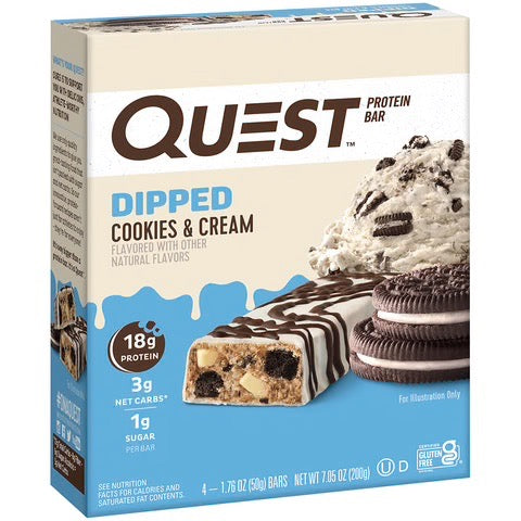Quest Bars 50g - Dipped Cookies & Cream - 12 Pack