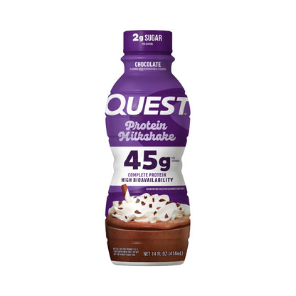 Quest 45g Protein Milkshake 414ml Chocolate Bottle Front
