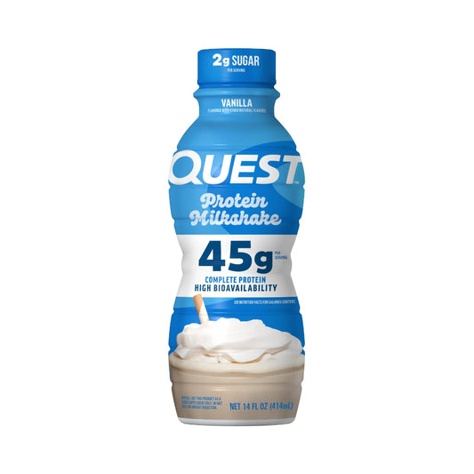 Quest 45g Protein Milkshake 414ml Vanilla Bottle Front