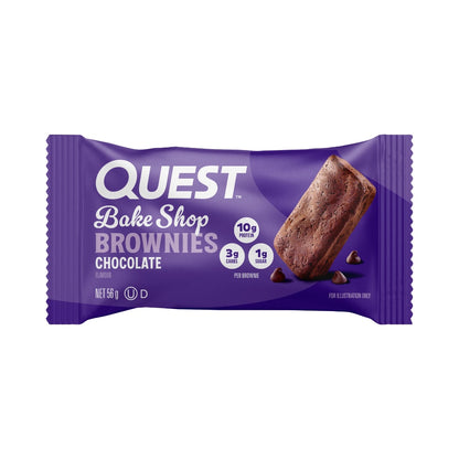 Quest Bake Shop 56g Chocolate Brownies Packet Front